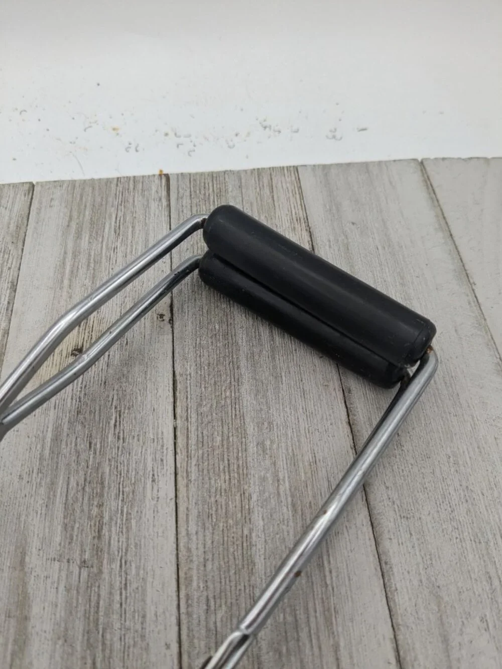 Vintage Canning Jar Grabber Tongs Lifter Black Handles Yellow Rubber Nylon